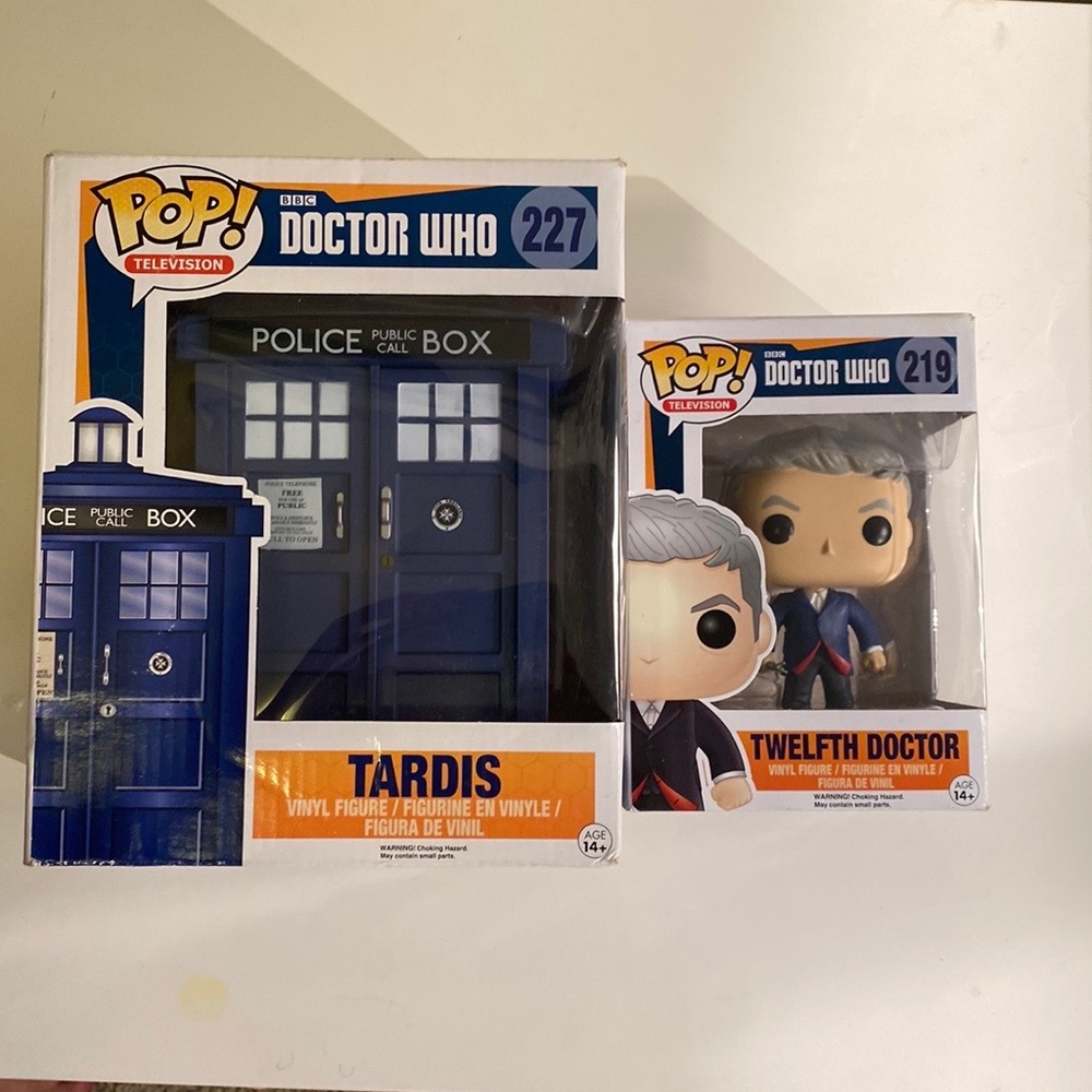 Doctor who POP! Television collectibles. Twelfth doctor 219 and Tardis 227. New